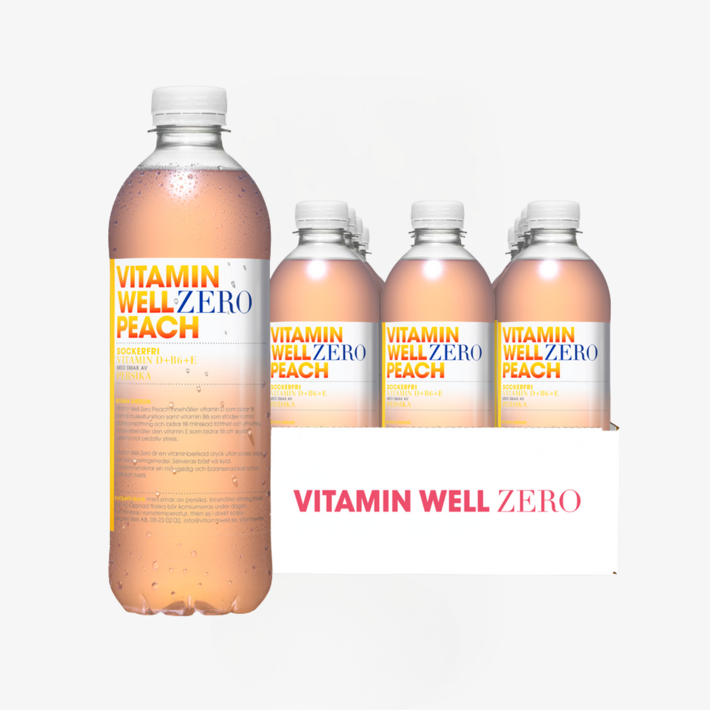 Vitamin Well Zero Persika 500 ml (12-pack)