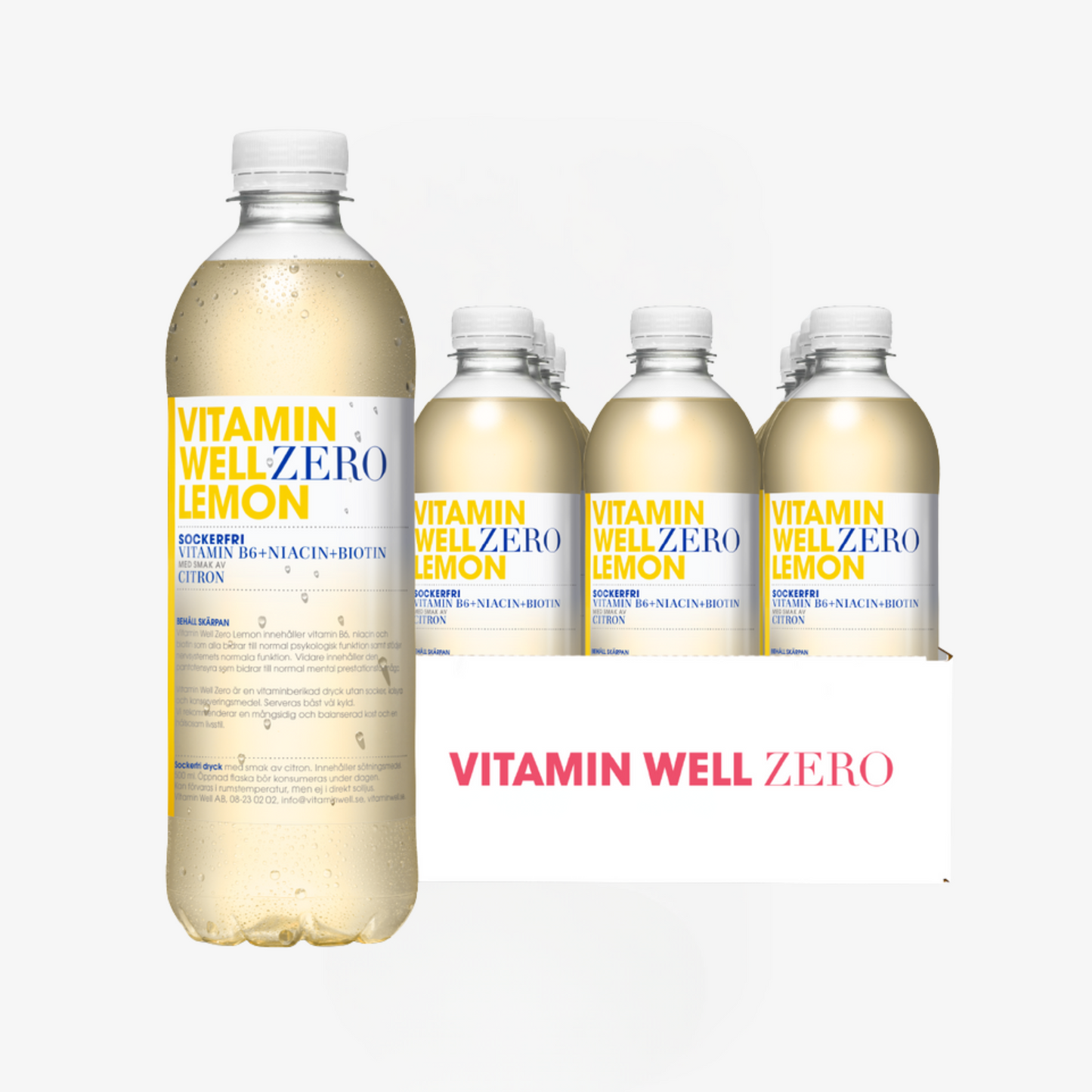 Vitamin Well Zero Lemon 500 ml (12 - Pack)